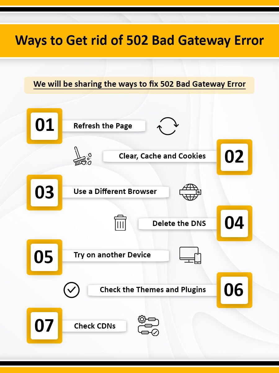 Ways to Get rid of 502 Bad Gateway Error